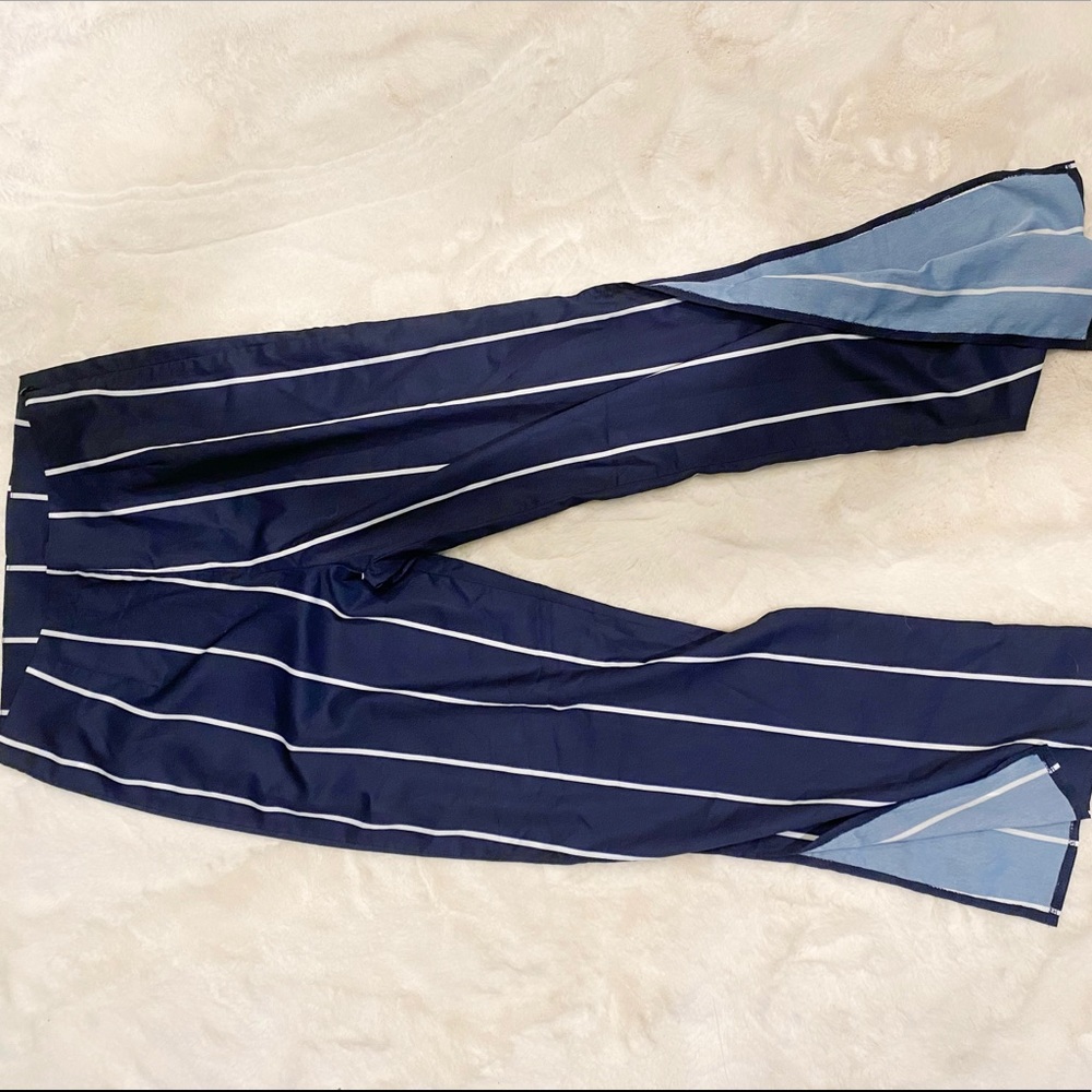 Flare cut stripe pants
